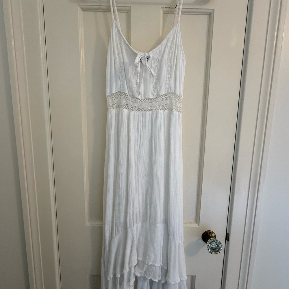 Abercrombie & Fitch White Lace Detail High Low Dress